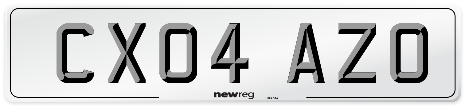 CX04 AZO Number Plate from New Reg